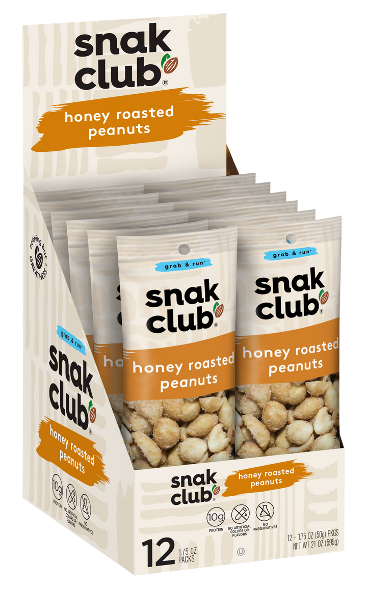 Snak Club Century Snacks Honey Roasted Peanuts-0.11 lb.-12/Box-12/Case