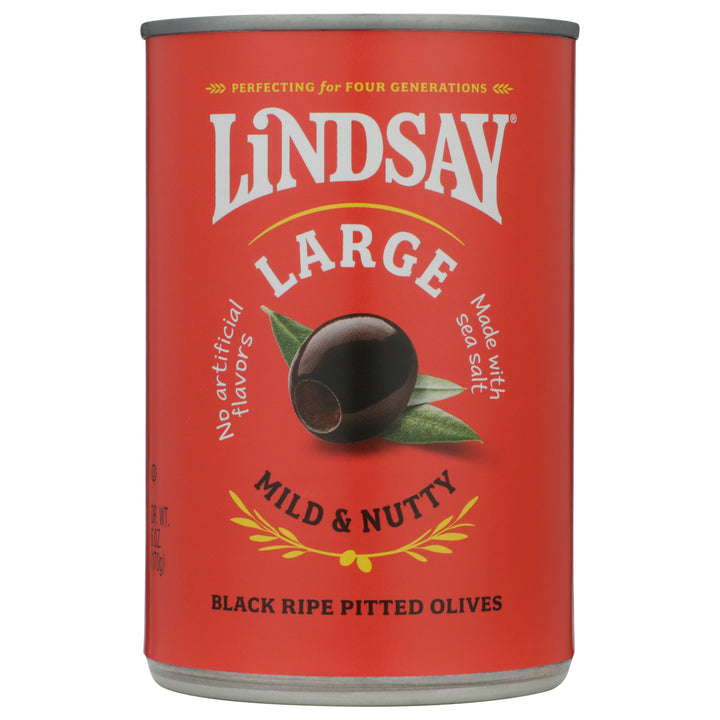 Lindsay Black Pitted Large Domestic Olives Canned-6 oz.-24/Case