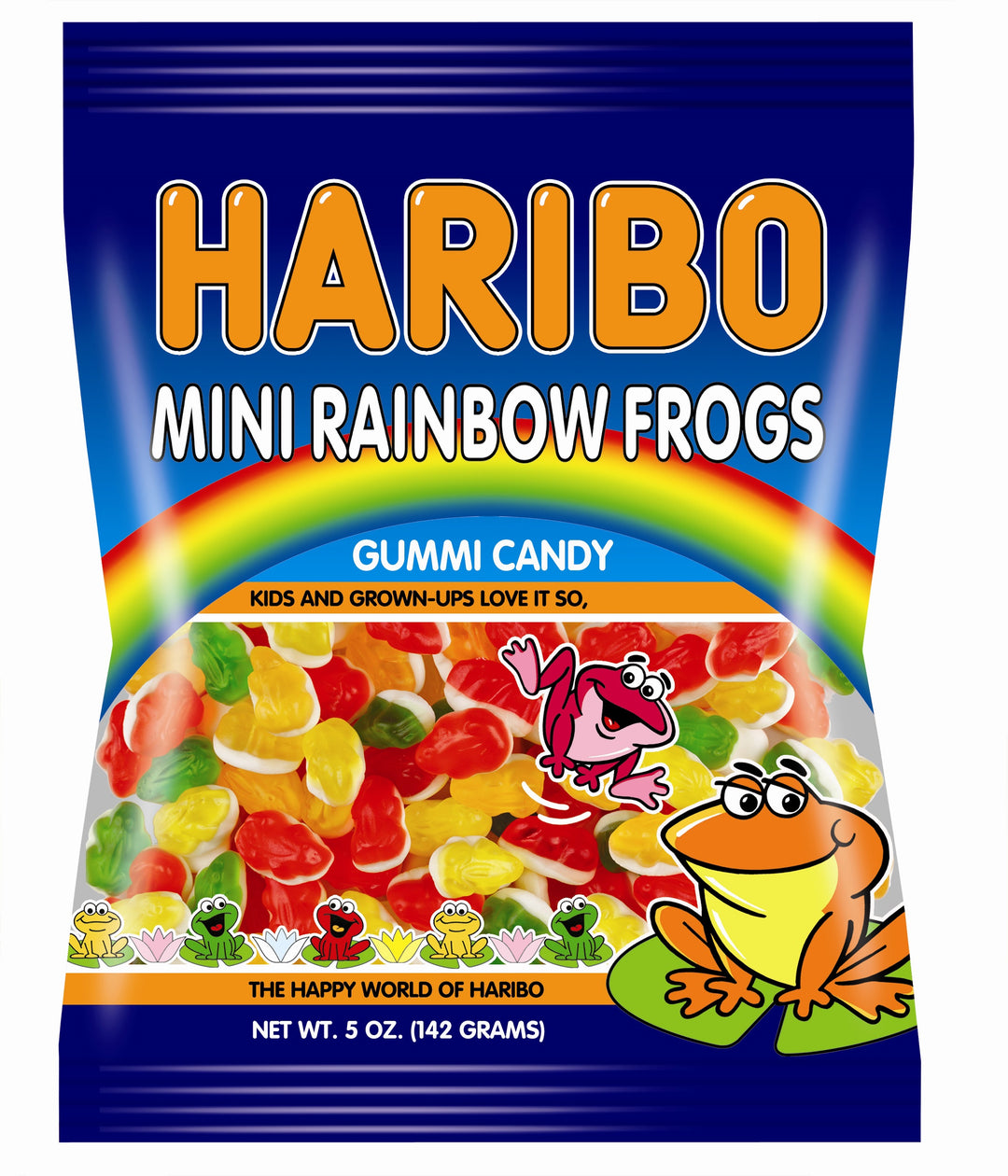 Haribo Confectionery Mini Rainbow Frogs Gummy Candy-5 oz.-12/Case