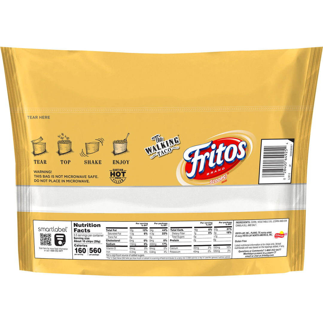 Fritos Top-N-Go Scoop Corn Chips-3.5 oz.-18/Case