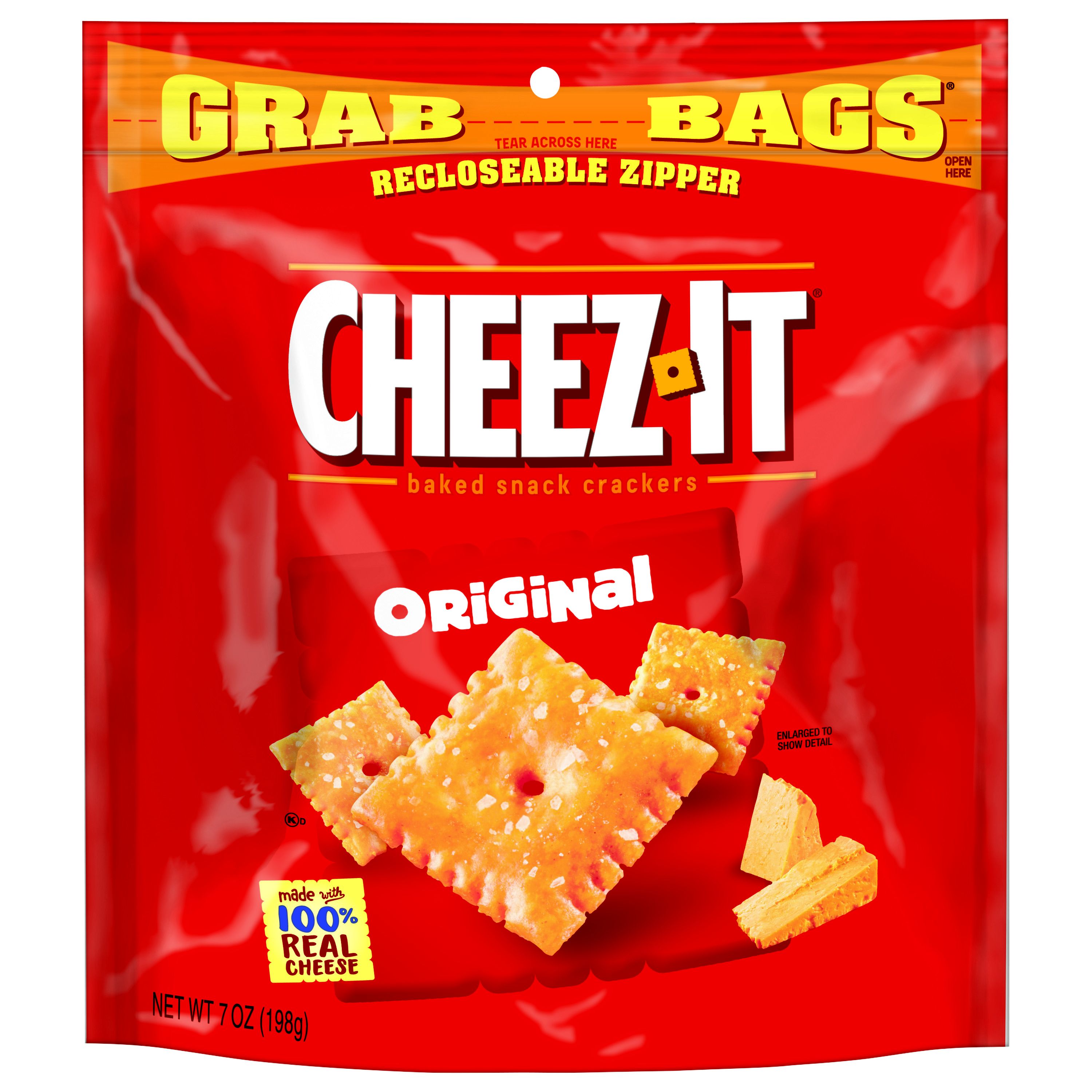 Cheez-It Grab Bag Reclosable Original Crackers-7 oz.-6/Case MPN