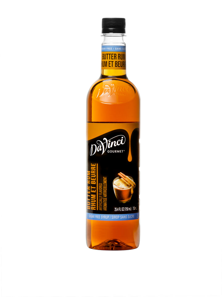 Davinci Gourmet Gourmet Sugar Free Butter Rum Syrup-750 Milliliter-4/Case