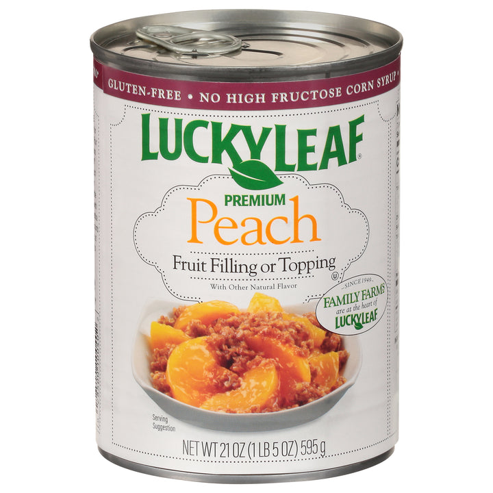Lucky Leaf Premium Peach Pie Filling-21 oz.-8/Case