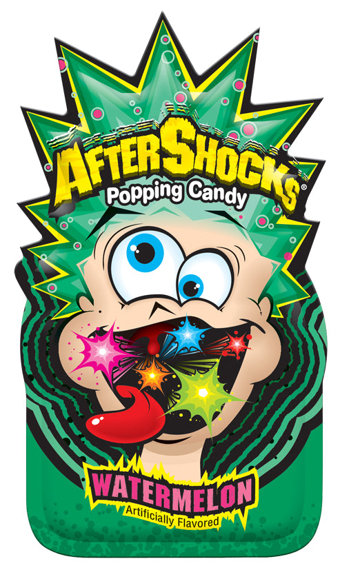 Aftershocks Popping Candy Watermelon-0.33 oz.-24/Box-8/Case