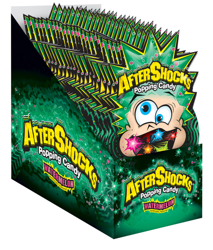 Aftershocks Popping Candy Watermelon-0.33 oz.-24/Box-8/Case