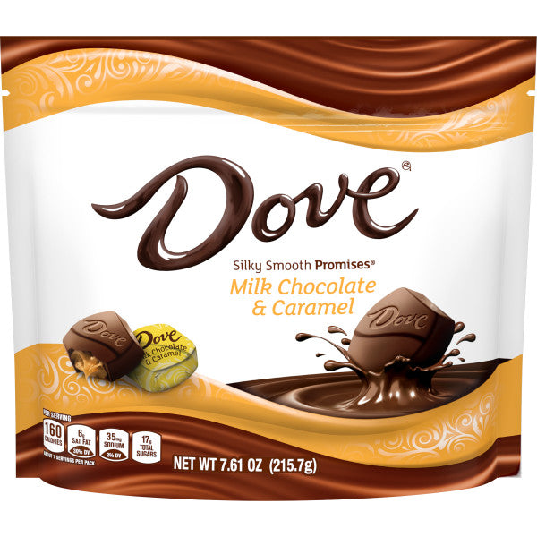 Dove Milk Chocolate Caramel Promises Stand Up Pouch-7.61 oz.-8/Case