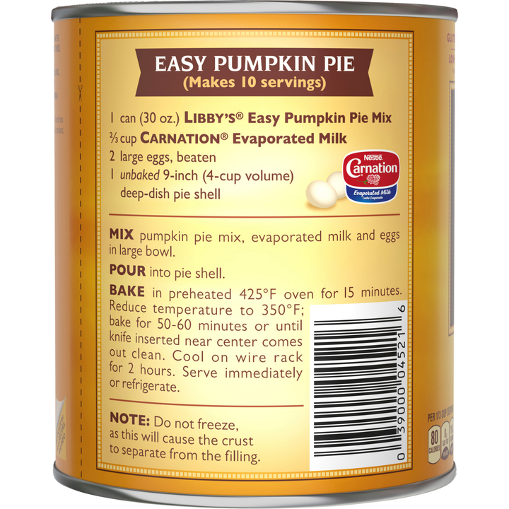 Libby's Nestle Pumpkin Pie Mix-30 oz.-12/Case