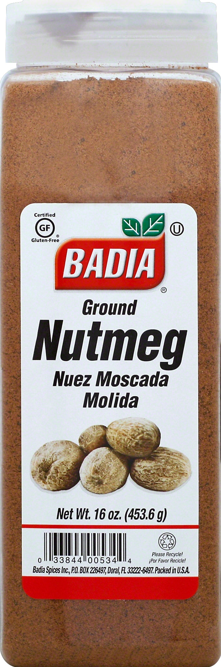 Badia Ground Nutmeg-16 oz.-6/Case