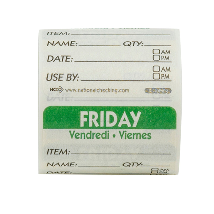 Ncco Labels Dissolvable Friday 2" X 2"-250 Each