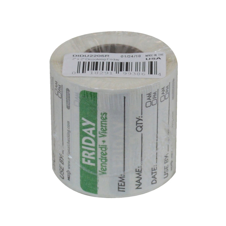 Ncco Labels Dissolvable Friday 2" X 2"-250 Each