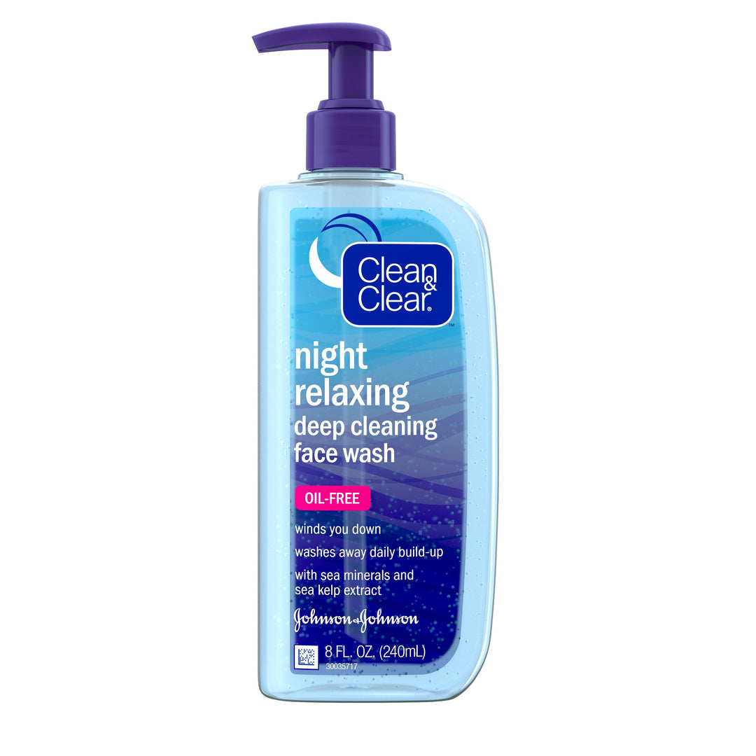 Clean & Clear Night Relaxing Oil Free Deep Cleaning Face Wash 24/8 Fl Oz.