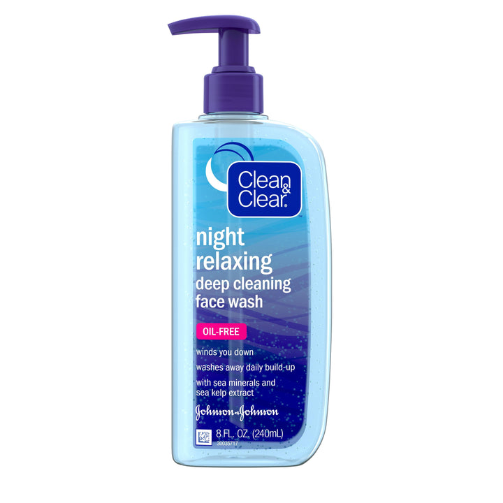 Clean & Clear Night Relaxing Oil Free Deep Cleaning Face Wash 24/8 Fl Oz.