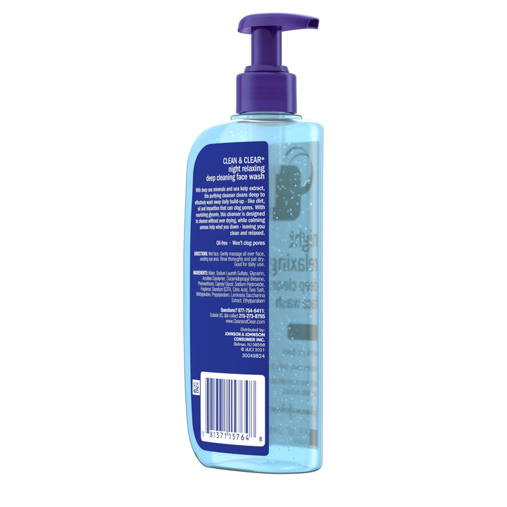 Clean & Clear Night Relaxing Oil Free Deep Cleaning Face Wash 24/8 Fl Oz.