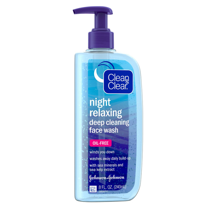Clean & Clear Night Relaxing Oil Free Deep Cleaning Face Wash 24/8 Fl Oz.