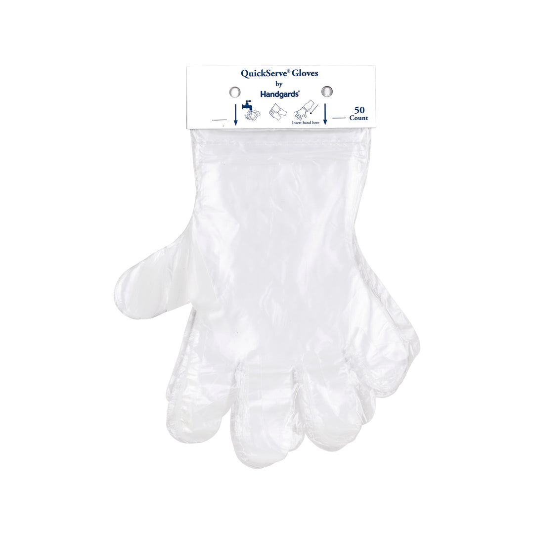 Handgards Quickserve Embossed Cast Straight Cuff Polyethylene Glove-50 Each-50/Box-20/Case