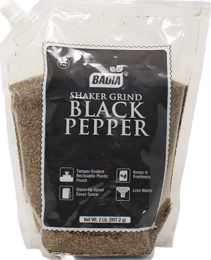 Badia Black Pepper Shaker Grind-2 lb.-8/Case