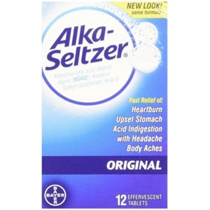 Alka-Seltzer Original Effervescent With Aspirin-12 Piece-6/Box-8/Case