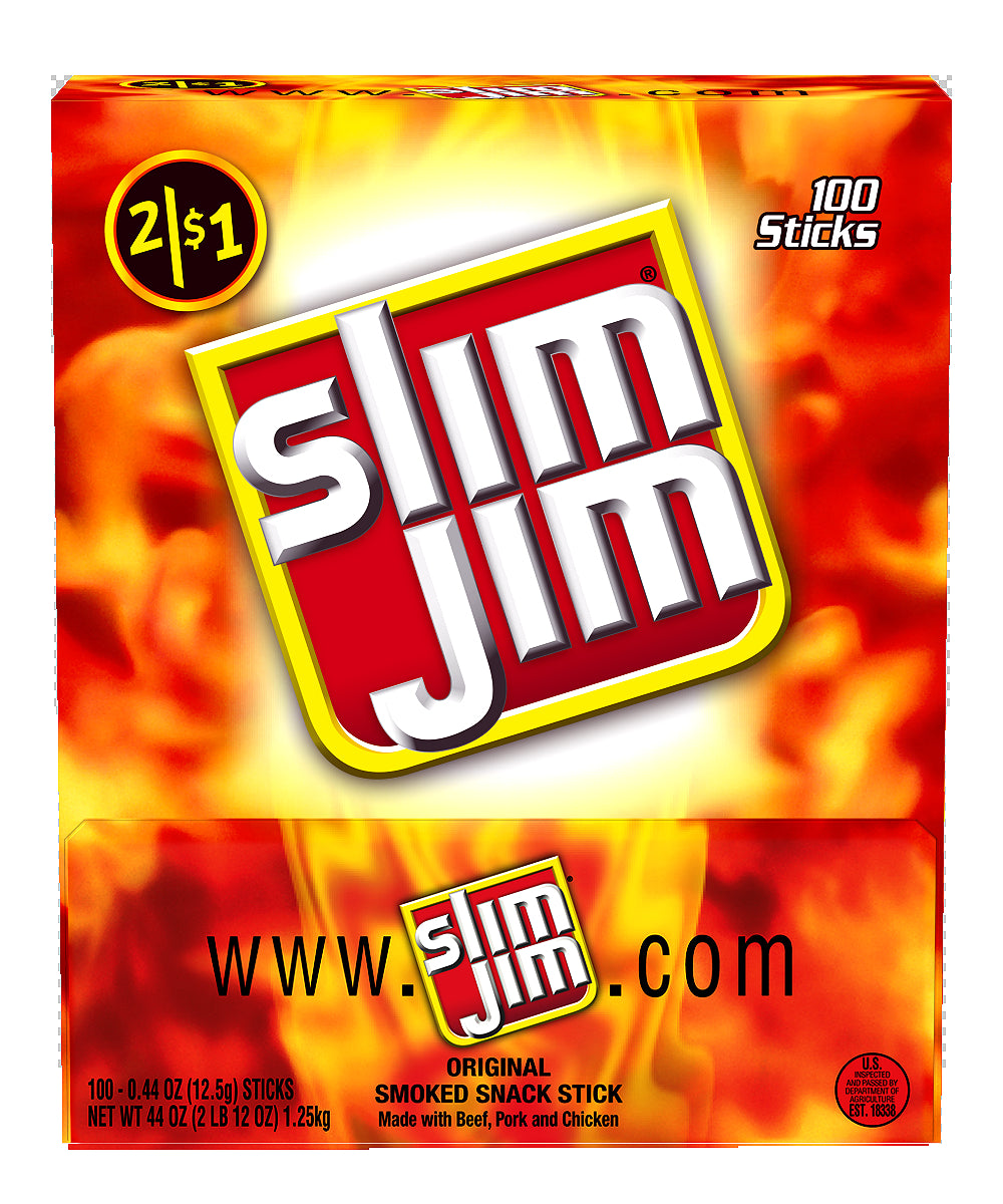 slim jim tobacco Savage Original 3oz 12 Count Slim Jim Original Snack Size Sticks offer a bold and tasty way to take on the day Slim Jim Original Smoked Snack