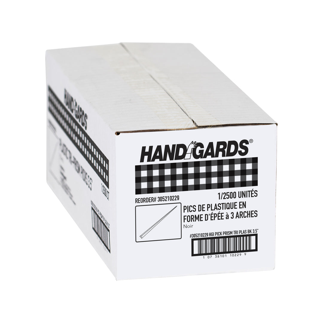 Handgards 3.5 Inch Black Plastic Tri-Prism Pick-2500 Each-2500/Box-1/Case