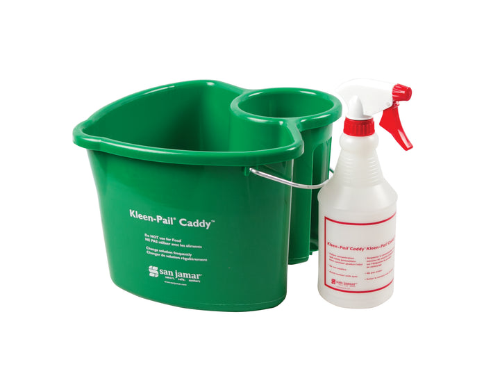 San Jamar Kleen-Pail Caddy 1 Green Caddy And 1 Spray Bottle-1 Each