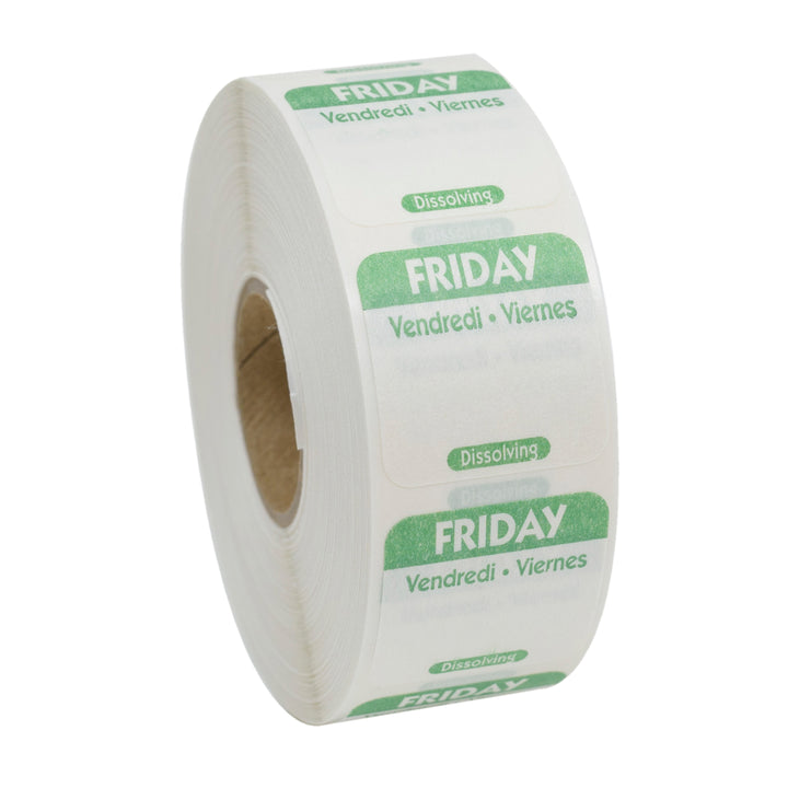 National Checking 1 Inch X 1 Inch Trilingual Green Friday Dissolvable Label-1000 Each