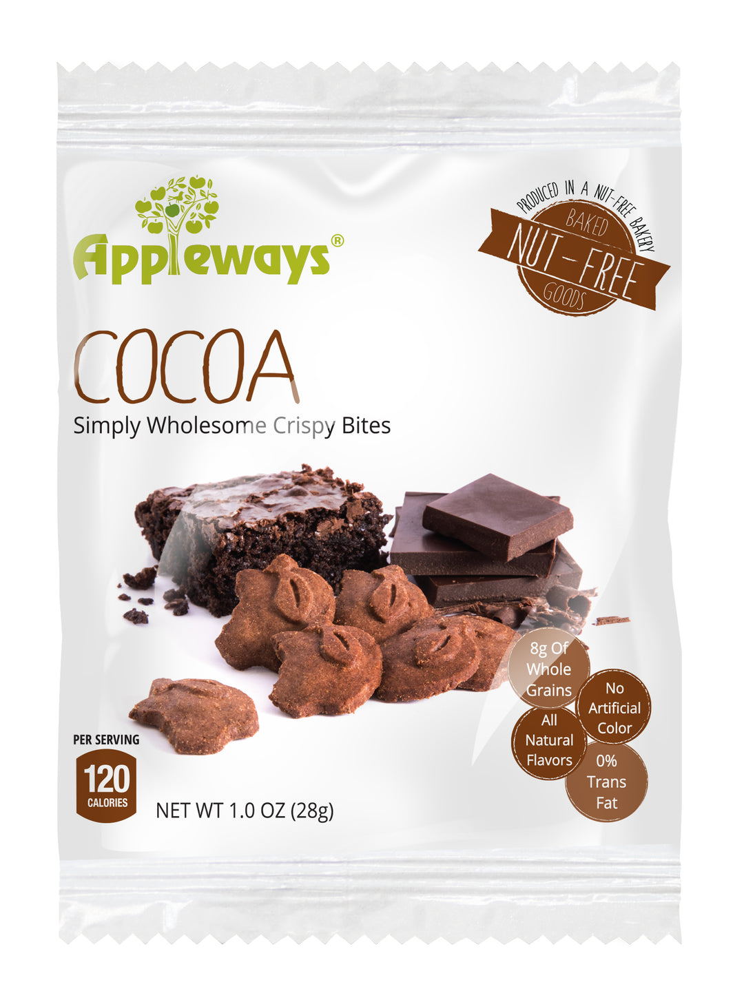 Appleways Cocoa Crispy Bites-1 oz.-108/Case