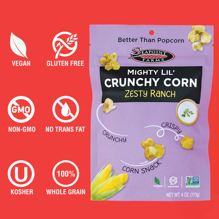 Seapoint Farms Mighty Lil Crunchy Corn Zesty Ranch-4 oz.-12/Case