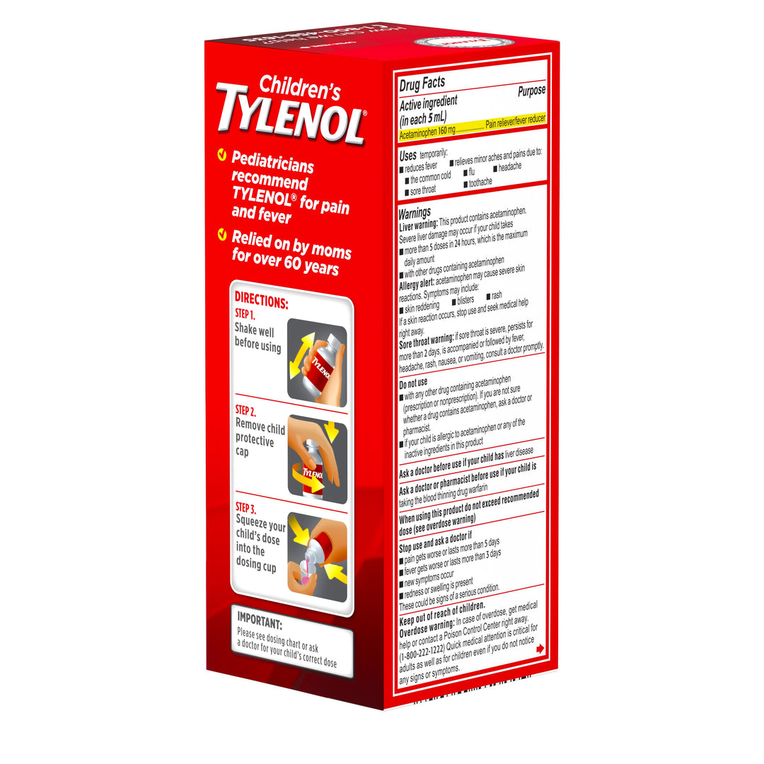 Tylenol Children's Suspension Bubblegum-4 fl oz.s-3/Box-12/Case