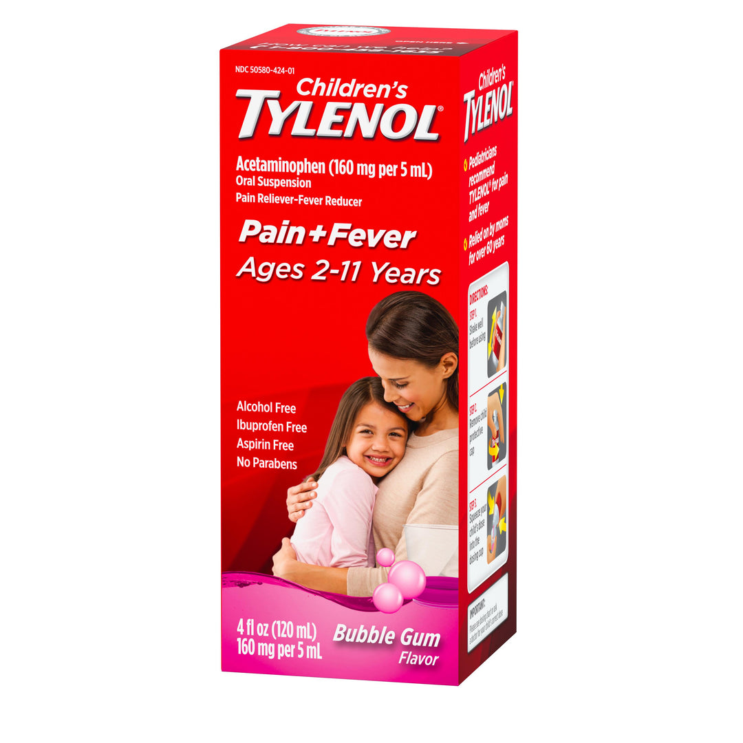 Tylenol Children's Suspension Bubblegum-4 fl oz.s-3/Box-12/Case