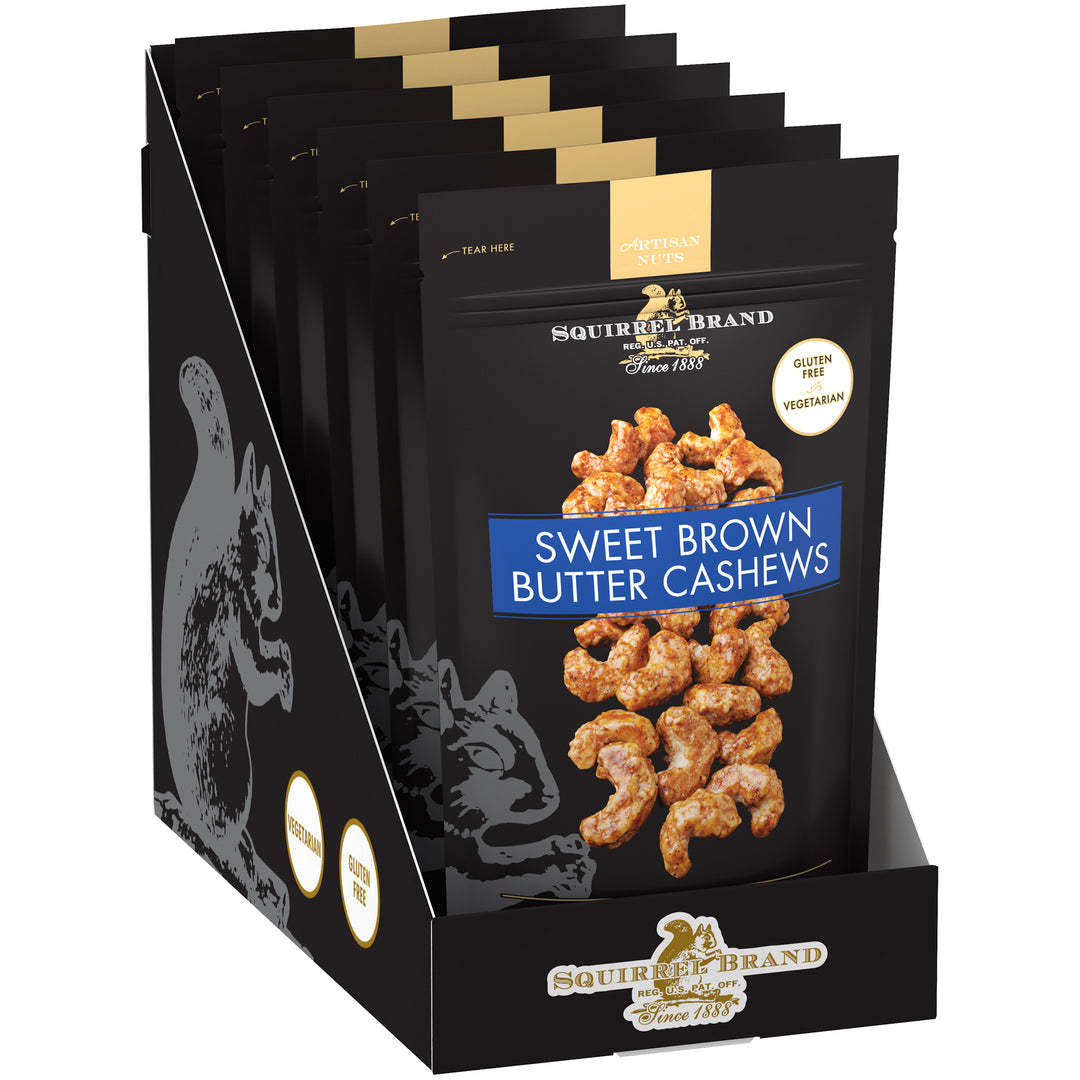 Squirrel Sweet Brown Butter Cashews-3.5 oz.-6/Case