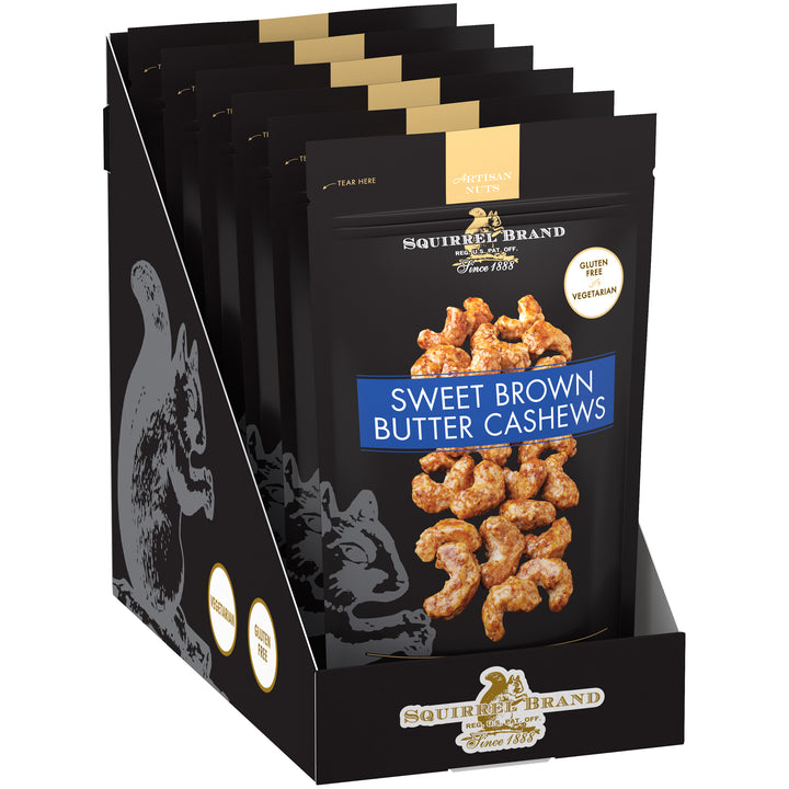Squirrel Sweet Brown Butter Cashews-3.5 oz.-6/Case