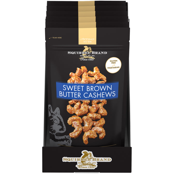 Squirrel Sweet Brown Butter Cashews-3.5 oz.-6/Case
