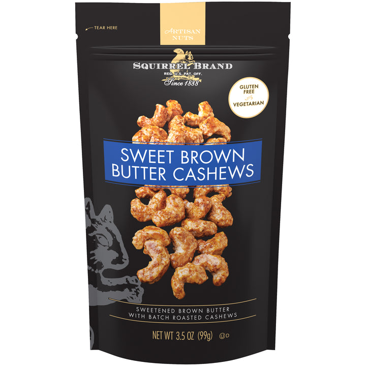 Squirrel Sweet Brown Butter Cashews-3.5 oz.-6/Case