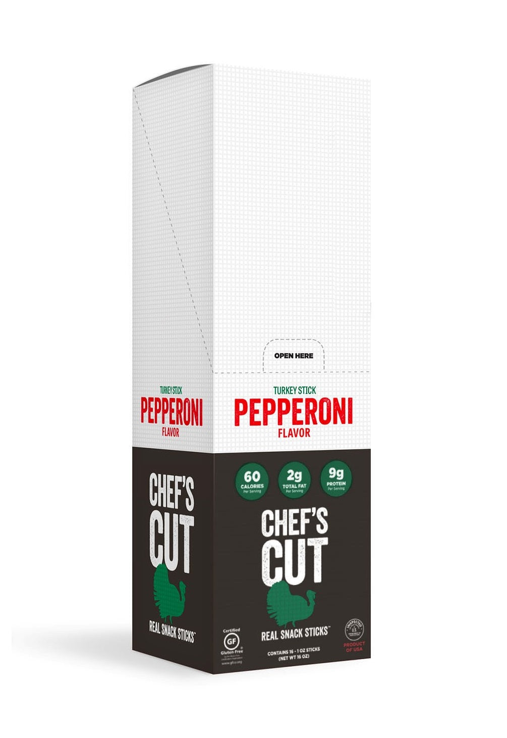 Chef's Cut Real Jerky Co. Sticks Pepperoni Flavor-1 oz.-16/Box-3/Case