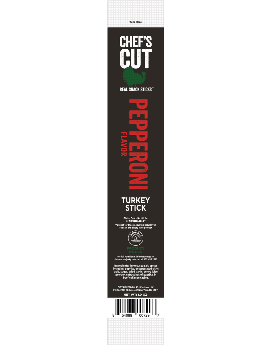 Chef's Cut Real Jerky Co. Sticks Pepperoni Flavor-1 oz.-16/Box-3/Case
