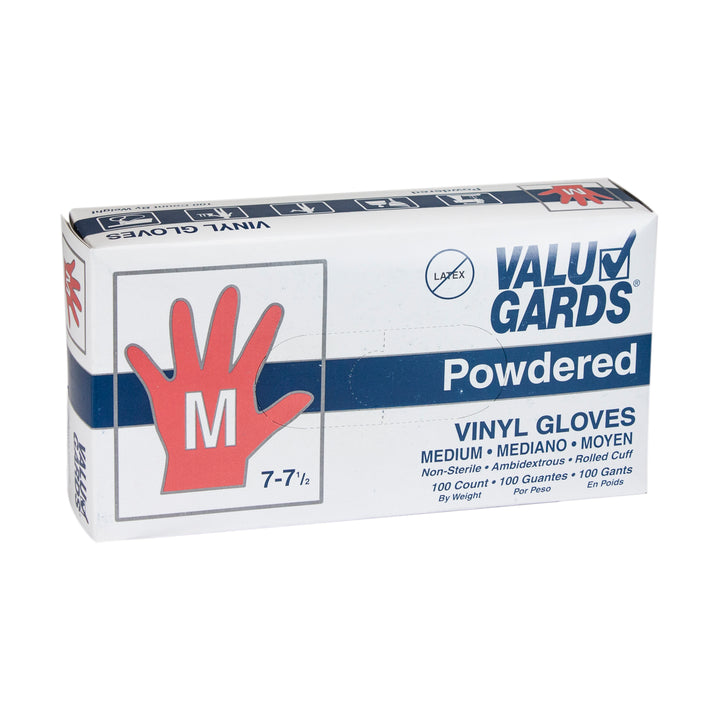 Valugards Hgi Powdered Medium Vinyl Glove Foodservice-100 Each-100/Box-10/Case