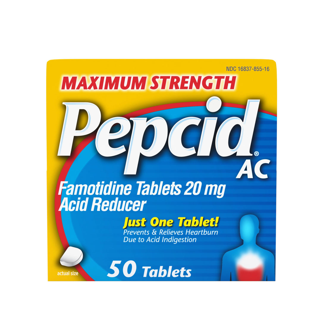 Pepcid Ac Maximum Strength Acid Reducer Tablets-50 Count-3/Box-8/Case