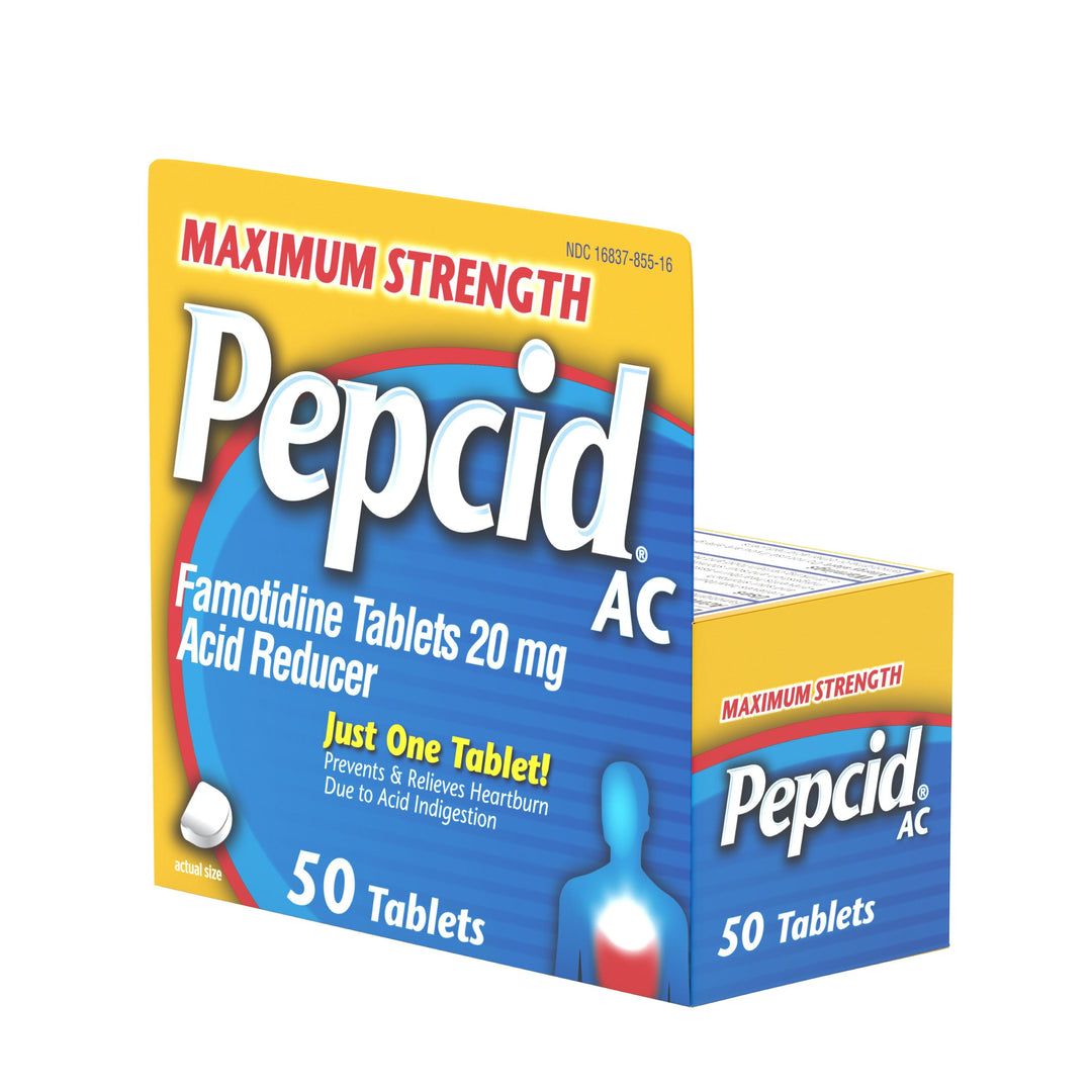 Pepcid Ac Maximum Strength Acid Reducer Tablets-50 Count-3/Box-8/Case