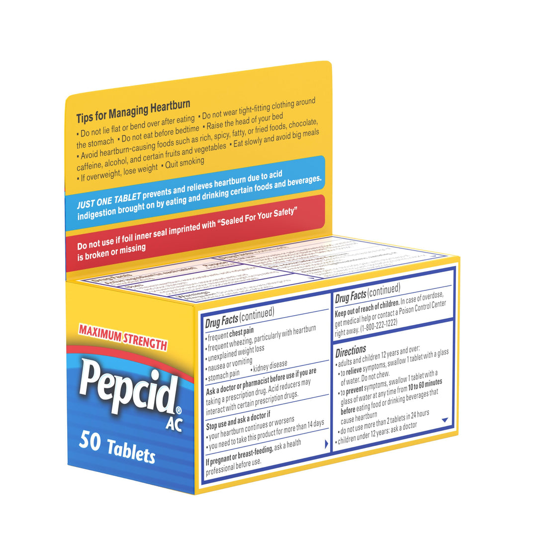 Pepcid Ac Maximum Strength Acid Reducer Tablets-50 Count-3/Box-8/Case