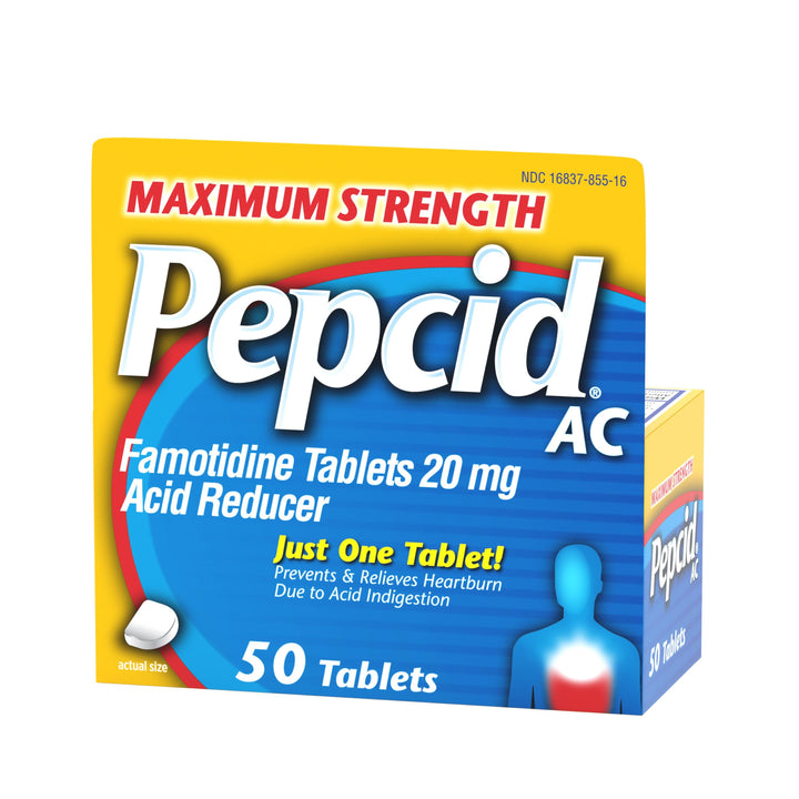 Pepcid Ac Maximum Strength Acid Reducer Tablets-50 Count-3/Box-8/Case