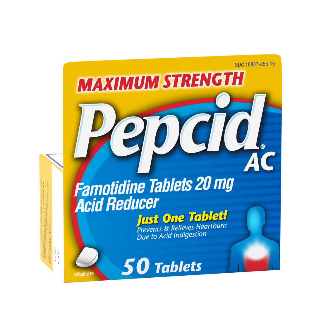 Pepcid Ac Maximum Strength Acid Reducer Tablets-50 Count-3/Box-8/Case