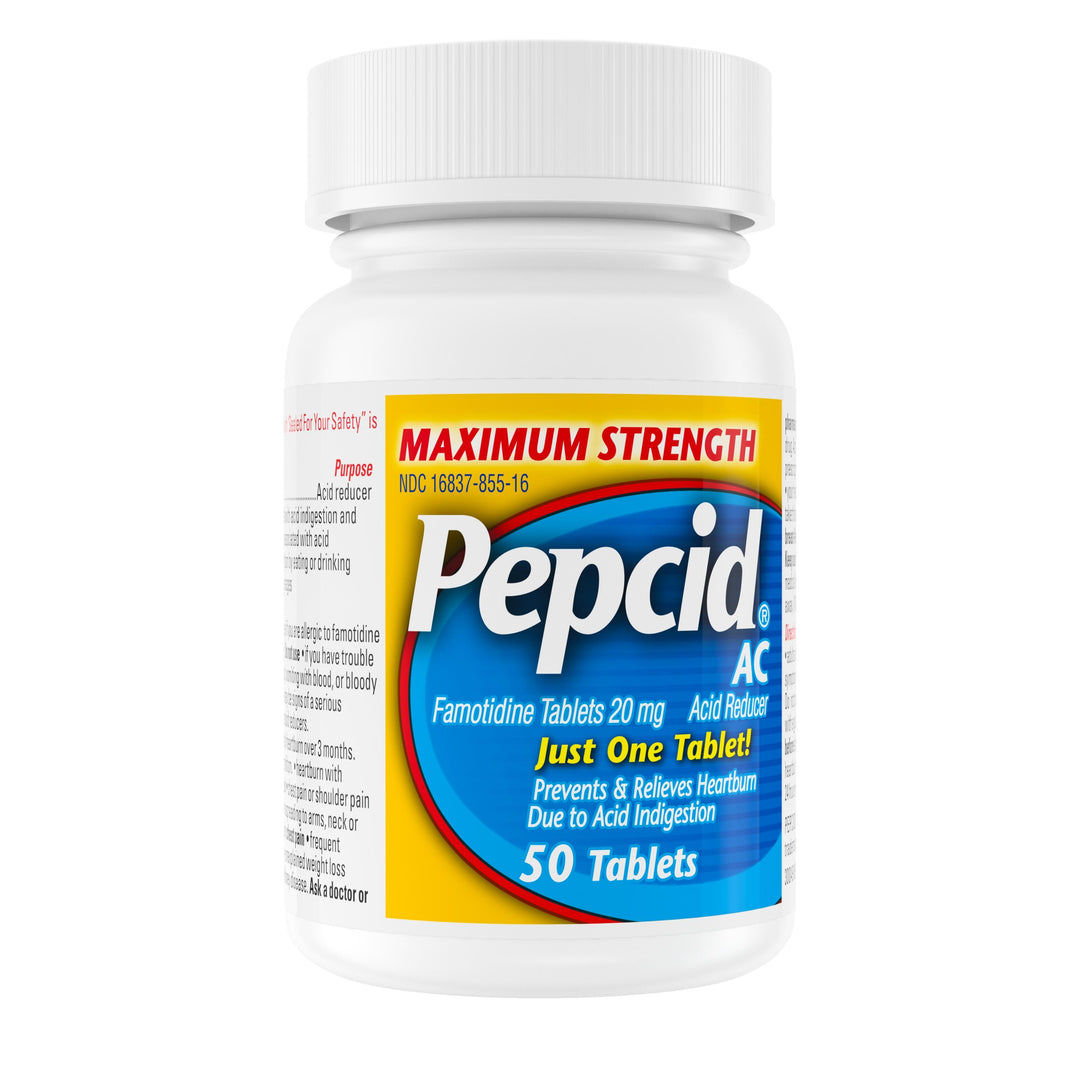 Pepcid Ac Maximum Strength Acid Reducer Tablets-50 Count-3/Box-8/Case