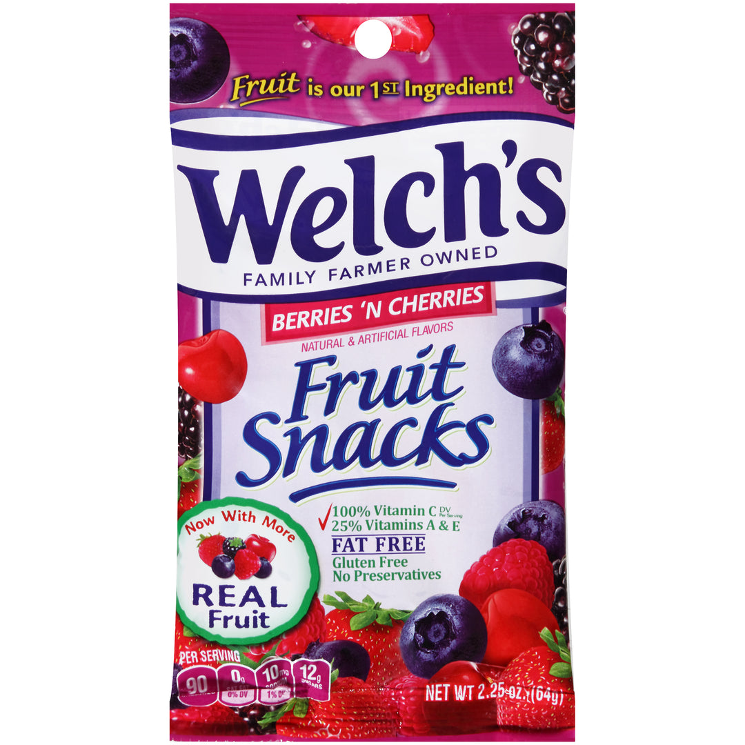 Welch's Berries 'N Cherries Fruit Snack-2.25 oz.-48/Case