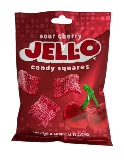 Jell-O Sour Cherry Squares Peg Bag-4.5 oz.-12/Case