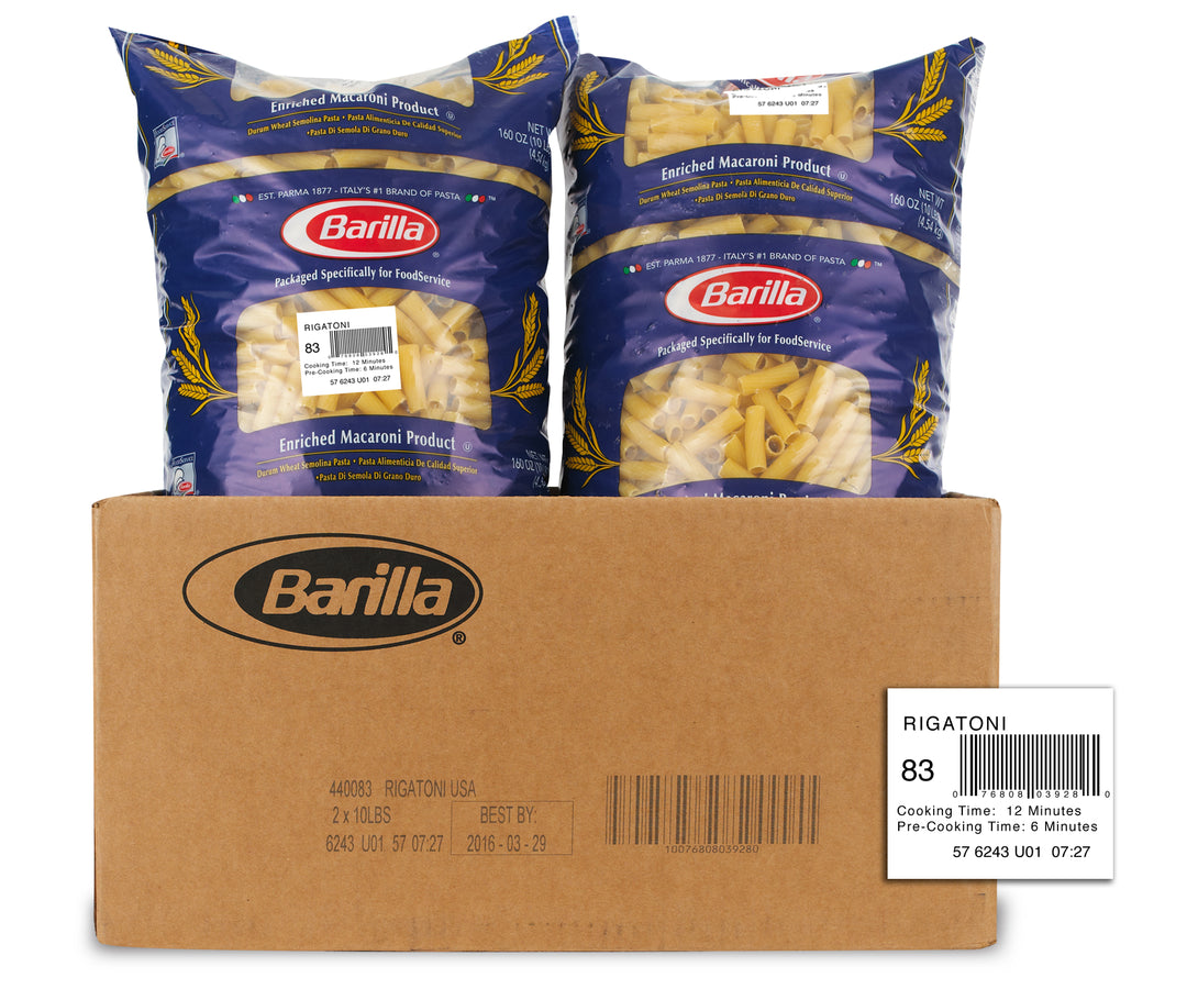 Barilla Rigatoni Pasta-160 oz.-2/Case