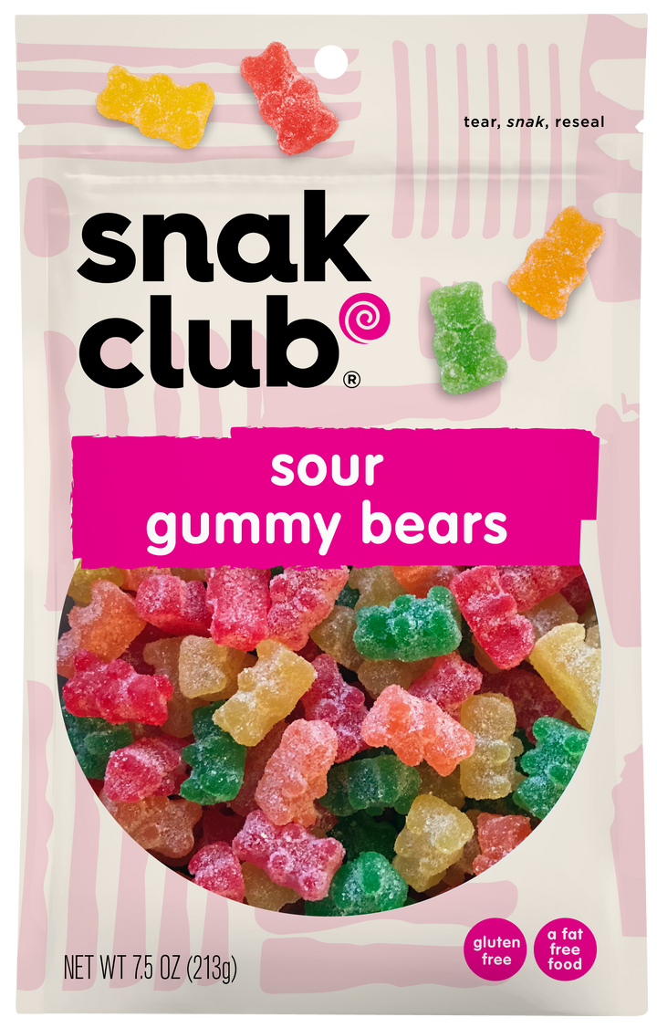 Snak Club Century Snacks Sour Gummy Bears Gummy Bears-0.465 lb.-6/Case