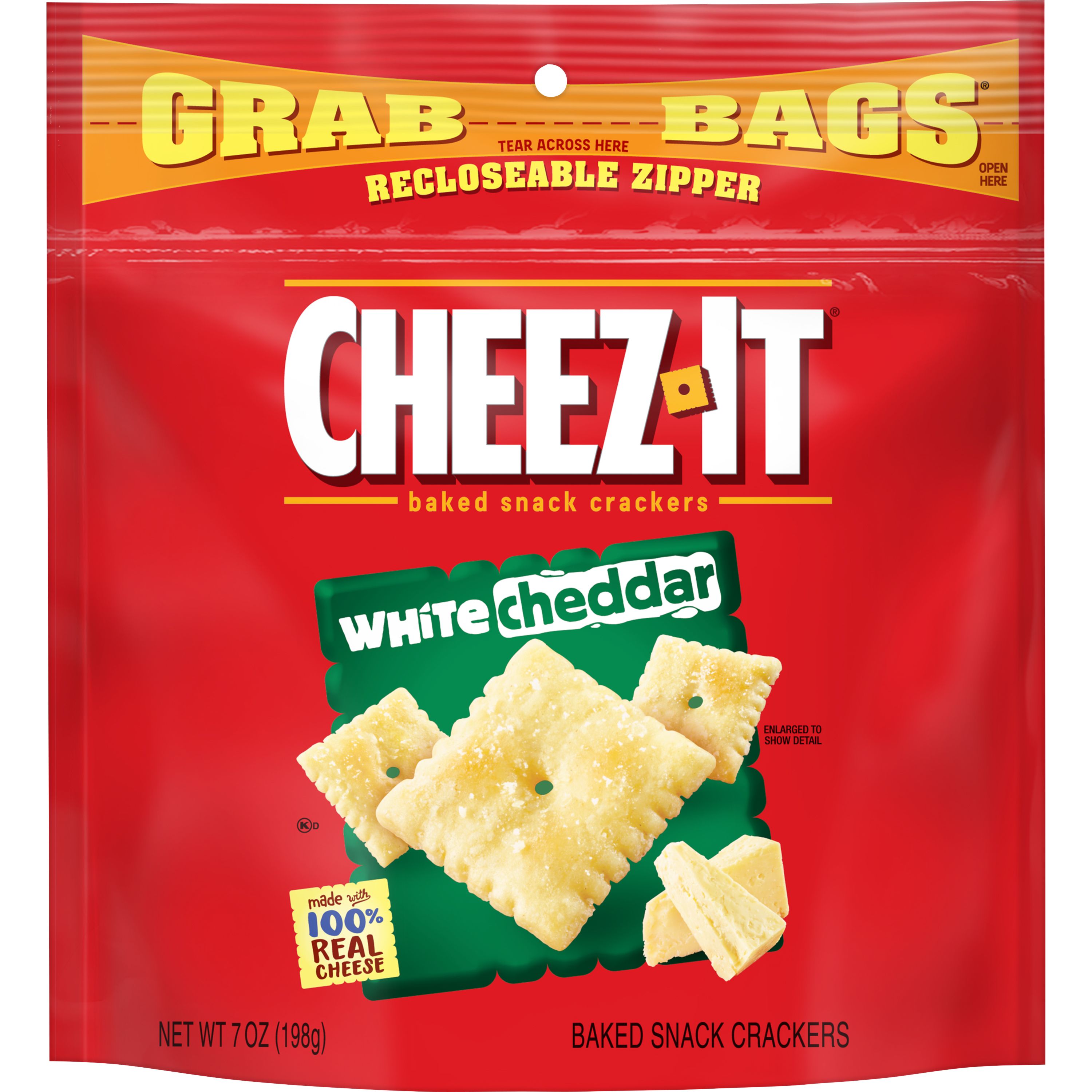 Cheez-It Grab Bag Reclosable White Cheddar Crackers-7 oz.-6/Case