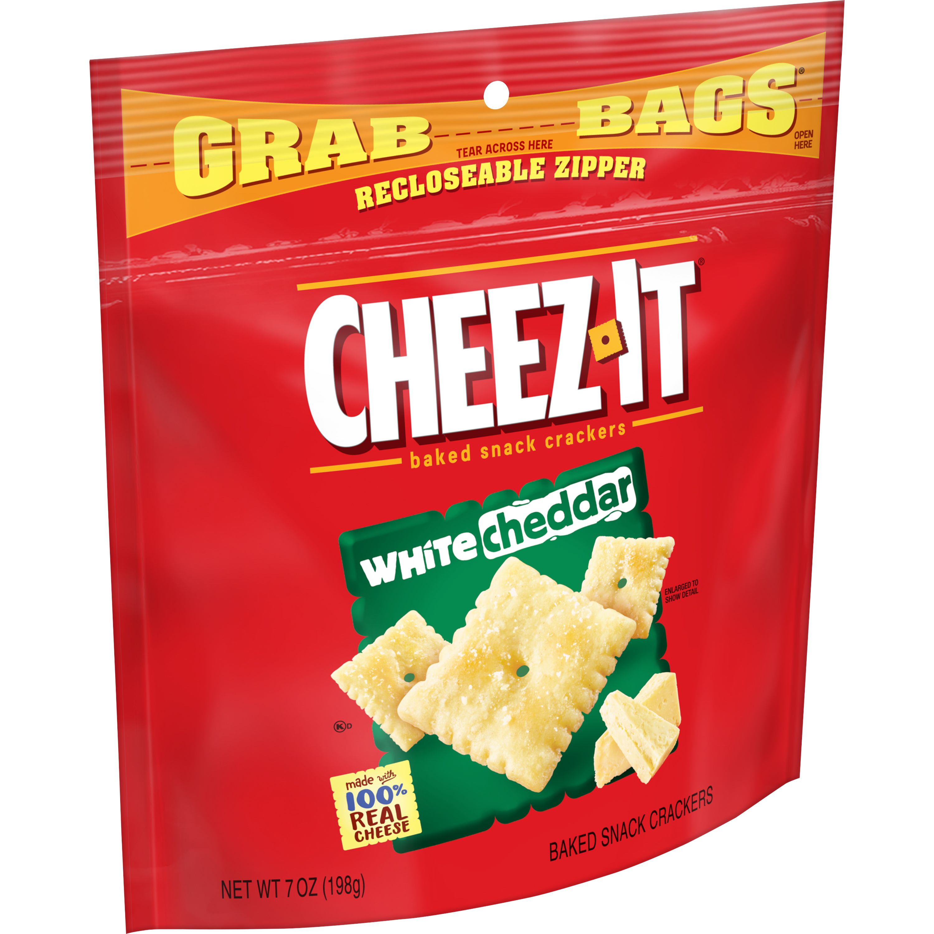 Cheez-It Grab Bag Reclosable White Cheddar Crackers-7 oz.-6/Case