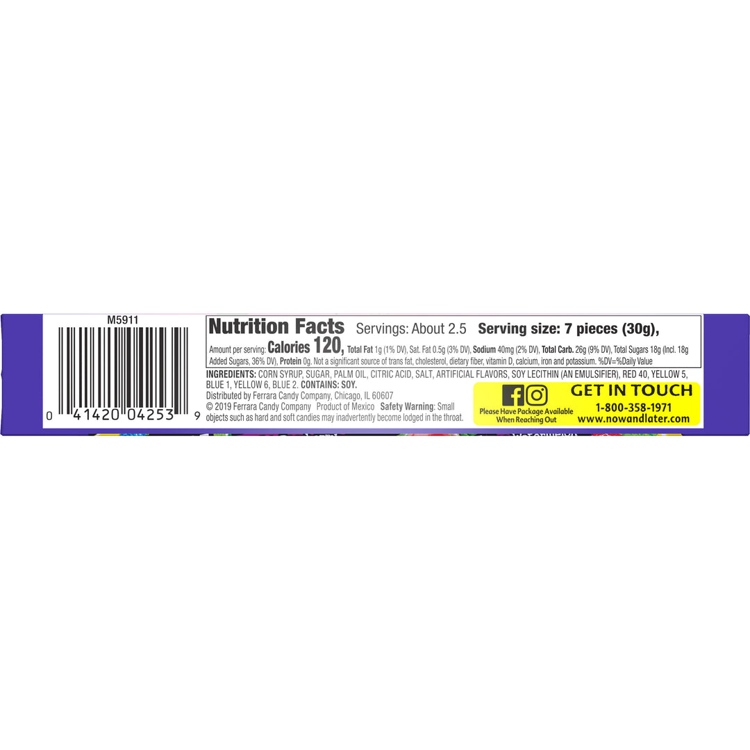 Now & Later Standard Bar-2.44 oz.-24/Box-12/Case