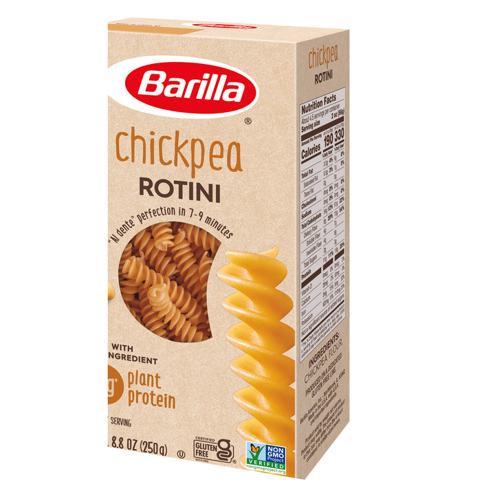 Barilla Legume Chickpea Gluten Free Vegetarian Non-Gmo Rotini Pasta-8.8 oz.-10/Case